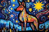 Thumbnail for Bold Colors Wolf  Diamond Painting Kits
