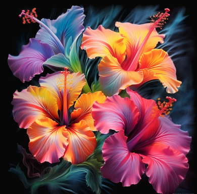 Pretty Colored Glowing Hibiscus