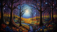 Thumbnail for Magical Forest And Moon  Diamond Painting Kits