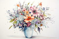 Thumbnail for Soft Watercolor Flowers In A Vase  Diamond Painting Kits