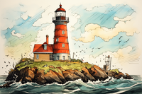 Thumbnail for Watercolor Lighthouse