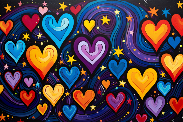 Fun Bold Hearts And Stars  Diamond Painting Kits