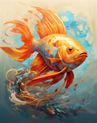Goldfish Swimming Into Clolor