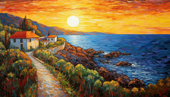 Pretty Pathway By The Sea  Diamond Painting Kits