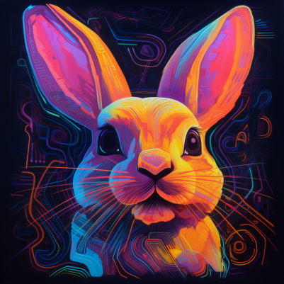 Neon Big Eared Bunny