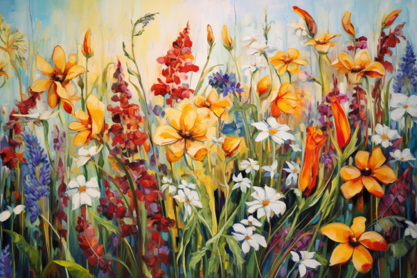 Golden Hour Wildflowers  Diamond Painting Kits