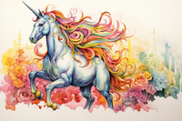 Thumbnail for White Watercolor Unicorn  Diamond Painting Kits