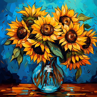 Bold Sunflowers In A Vase