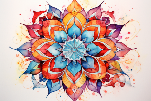 Watercolor Mandala Flower