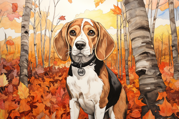 Beagle In The Fall