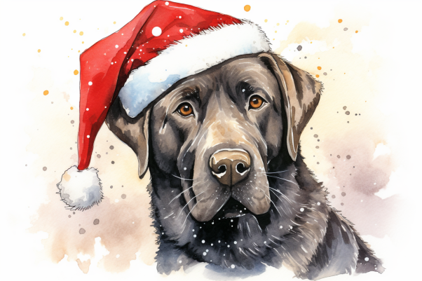 Christmas Labrador In Santa Heart