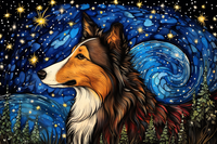 Thumbnail for Starry Night Collie  Diamond Painting Kits