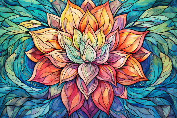 Graceful Pastel Colored  Mandala