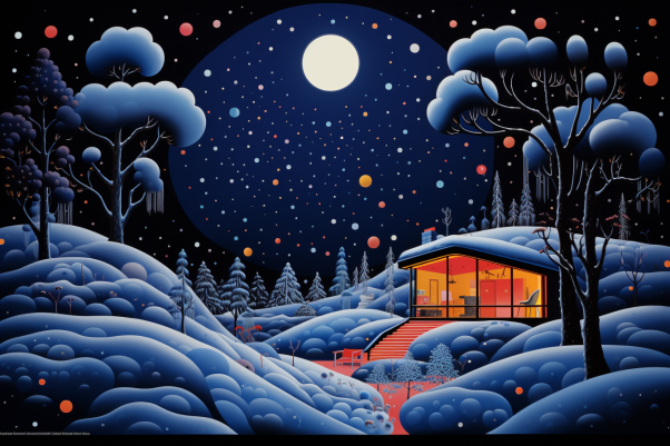 Cold Cabin On Christmas Night