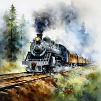 Thumbnail for Watercolor Train On The Go  Diamond Painting Kits