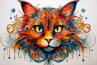 Thumbnail for Artsy Watercolor Kitty Cat  Diamond Painting Kits