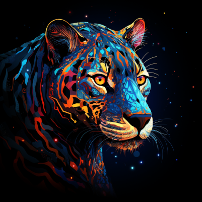 Glowing Neon Jaguar