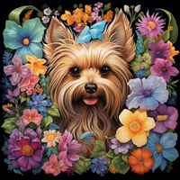 Thumbnail for Sweet Little Yorkie Amongst Flowers