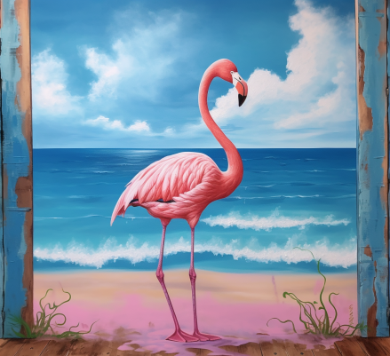 Pink Flamingo Steps Out
