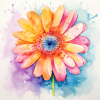 Thumbnail for Watercolor Yellow And Pink Daisy