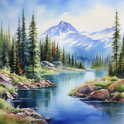 Calm Morning In The Mountains  Diamond Painting Kits