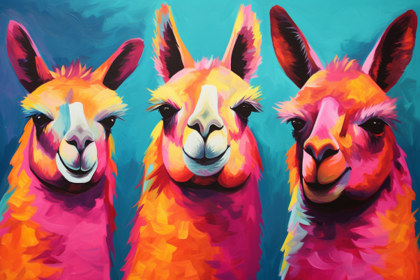 Coloful Artsy Mexican Llamas  Diamond Painting Kits