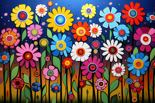 Playful Bright Flower Garden  Diamond Painting Kits