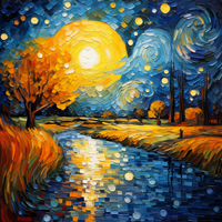 Thumbnail for Full Moon Reflections Over Country Stream