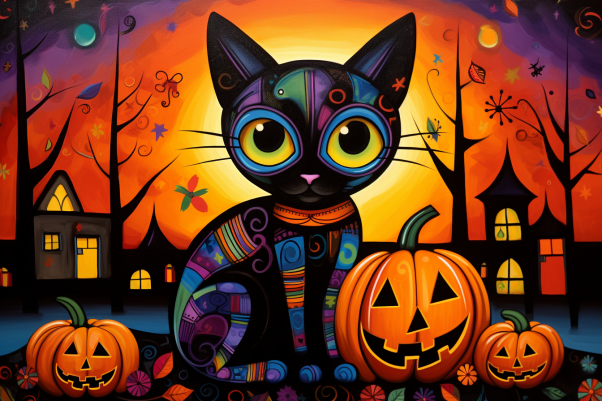 Halloween Abstract Cat