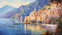 Thumbnail for Amalfi Coast Scene  Diamond Painting Kits