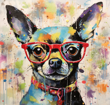Chihuahua In Red Glasses