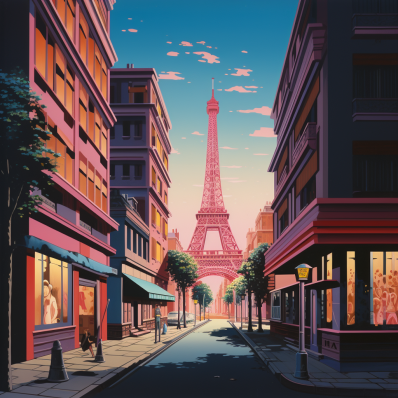 Side Street View Of Eiffel Tower