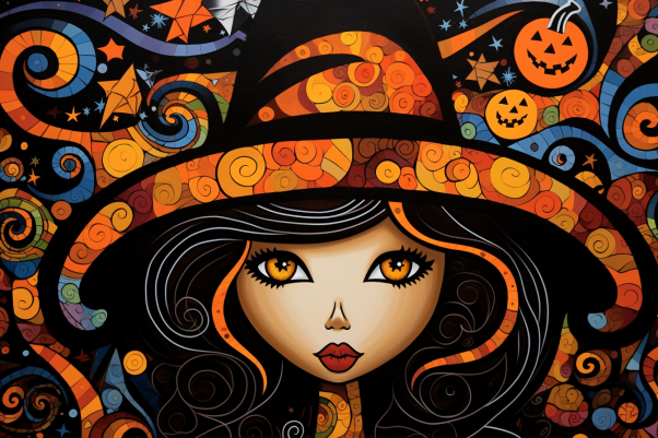 Bright And Vibrant Halloween Witch