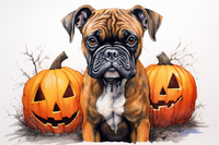 Thumbnail for Dog With Halloween Pumpkins
