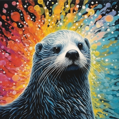 Sweet Otter And Color Burst