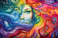 Thumbnail for Watercolor Rainbow Color Girl