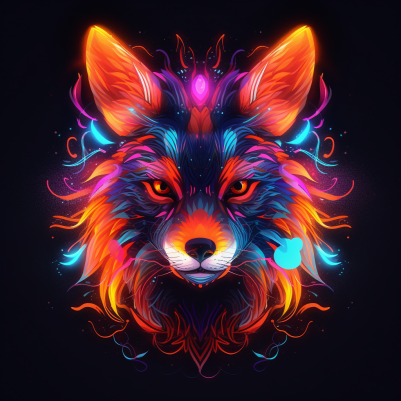 Serious Neon Glowing Fox