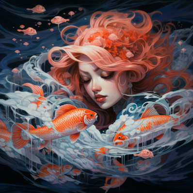 A Girl And Her Goldfish  Diamond Painting Kits