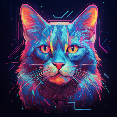 Neon Kitty Cat