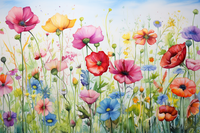 Thumbnail for Colorful Springtime Wildflowers  Diamond Painting Kits