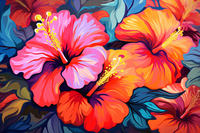 Thumbnail for Beautiful Vibrant Hibiscus  Diamond Painting Kits