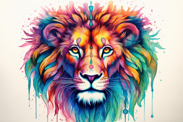 Gentle Watercolor Lion