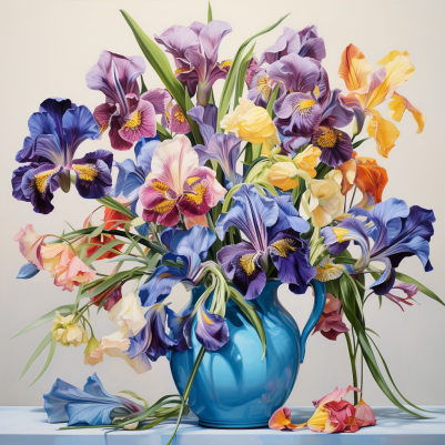 Iris Bouquet In Vase