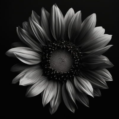 Gray And Black Sunflower
