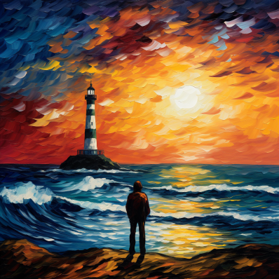 Person Starring At A Lighthouse