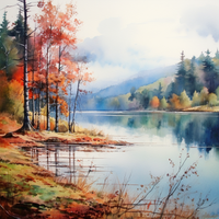 Thumbnail for Calm Fall Day At The Lake  Diamond Painting Kits