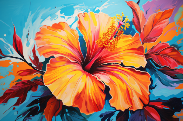 Glorious Golden Hibiscus  Diamond Painting Kits