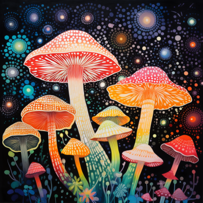 Bright Night Mushrooms