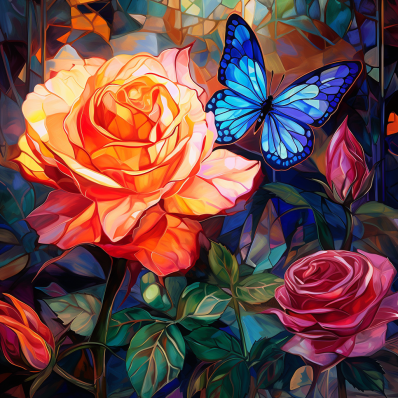 Enchanting Rose And Butterfly