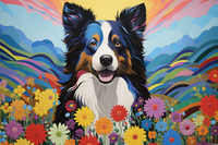 Thumbnail for Bold Colorful Australian Shepherd   Diamond Painting Kits